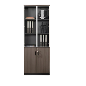 High glass door wooden cabinet